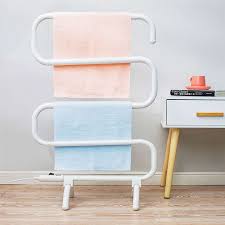Metal and bamboo free standing towel rack. 100w Heated Bathroom Towel Drying Radiator Rail Free Standing Stainless Steel