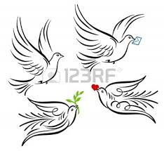 It's easy to draw the feathers on the dove's wings and tail because the basic contours are already there; Flying Pigeon Drawing Easy Peepsburgh