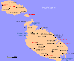 Malta map and satellite image. Malta Map