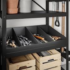 Ikea Bror Regal Mit Boden Kleiderstangen Schwarz Products Stabil Robust Und Zuverlassig Diese Easy Garage Storage Garage Storage Shelves Shelving Unit
