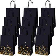 1 black and gold gift bag; Cooraby 30 Pieces Bronzing Gold Black Paper Kraft Paper Bag Party Bags Gold Bags Birthday Bride Gift Hen Party Bags With Handle For Party Favors Amazon Co Uk Toys Games