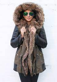 Coco Faux Leather Sleeve Panel Parka With Fur Hood Trim In Khaki Green One Nation Clothing One Nation Clothing Fashion Leather Sleeve Clothes For Women