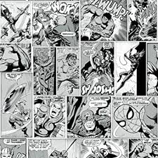 Here at downloadwallpaper.org you can get lakhs of and bear in mind, here you'll transfer heaps of free wallpapers! Marvel Comic Strip Wallpaper Black And White Muriva 159502 Amazon Com