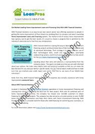 Get Market Leading Home Improvement Loans And Financing Only With Ams Financial Solutions With Images Home Improvement Loans Home Improvement Finance