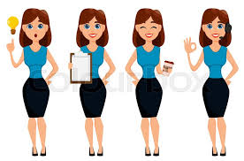 Clipart illustration by chud tsankov. Business Woman Cartoon Character Cute Stock Vector Colourbox