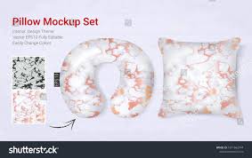 Realistic Travel Neck Pillows Mockup Template And Cover Cushion Case Printable Graphic For Home Decorative Theme Design Neck Pillow Travel Pillows Neck Pillow