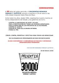 Día de la memoria por la verdad y la justicia. 24 De Marzo Desde El Encuentro Memoria Verdad Y Justicia Marchamos A Plaza De Mayo Mst