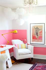 Sunnyside Up Pink Home Offices Half Painted Walls Pink Walls