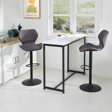 A counter stool is perfect for sitting and enjoying a casual meal at a kitchen island or countertop. George Oliver Bar Stools Set Of 2 Black Adjustable Height Bar Chairs Pair Swivel Barstools Breakfast Bar Stools For Kitchen Island Counter Stool Capacity 400 Lbs Retro Black Reviews Wayfair