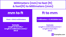 Millimeter (mm) to Foot (ft), Foot (ft) to Millimeter (mm ...