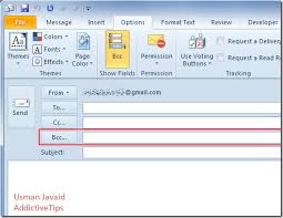 Blind carbon copy (bcc) is designed to have privacy, nobody even the recipient unable to see the. Add Show Bcc Pane In Outlook 2010 Mail Compose Window