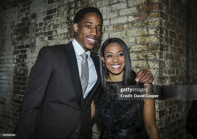 TORONTO, ON- JUNE 19 - DeMar DeRozan with his girlfriend Kiara Morrison attends 'Madiba: An Evening Honouring Nelson Mandela'