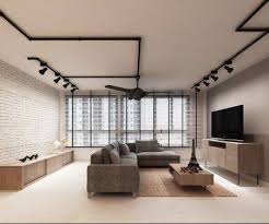 Black Track Lights Brick Wall Grey Sofa Want Ceiling Lights Living Room Living Room Lighting Track Lights Living Room