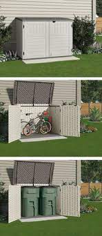This Small Storage Shed Is Just The Right Size To Store Your Bicycles Safely Or To Hide Garbage Cans It Won T Shed Storage Backyard Small Backyard Landscaping