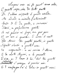 L Infinito Di Giacomo Leopardi Manoscritto Originale Poemi Poesia Leopardi