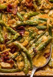 Cheesy Bacon Green Bean Casserole Baker By Nature Recipe In 2020 Green Bean Casserole Bacon Green Bean Casserole Green Beans