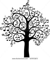 Black And White Music Notes Drawing Black Tree From Musical Notes Isolated On White Background Vector Dibujos Musicales Notas Musicales Musica Dibujos