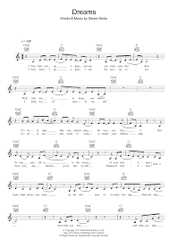 The song was written by stevie nicks at a turbulent time for the band Dreams Sheet Music Fleetwood Mac Lead Sheet Fake Book
