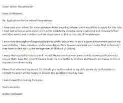 Housekeeper Cover Letter Example Icover Org Uk