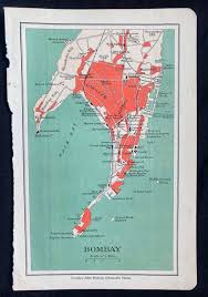 1920's BOMBAY, British India. City Plan ...