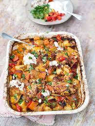 Chicken Chorizo Bake Peppers Sweet Potatoes Spuds The Happy Foodie Recipe Recipes Baked Peppers Cooking Recipes