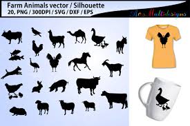 Download Farm Animals Silhouettes Svg Graphic By Arcs Multidesigns Animal Silhouette Silhouette Svg Farm Animals PSD Mockup Templates