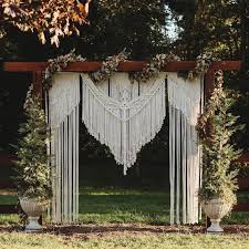 Macrame Wall Hanging Bohemian Home Geometric Art Decor Etsy In 2020 Macrame Wedding Backdrop Macrame Wedding Wedding Backdrop