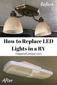 Rv Led Lights Replacement Tutorial Rv Led Lights Remodeled Campers Camper Lights
