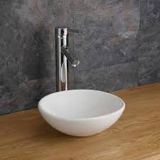 small round shallow cabinet sink basin