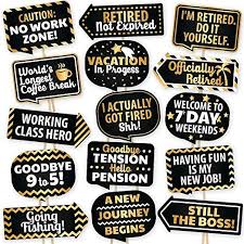 Amazon Com Retirement Photo Booth Props By Partygraphix European Made Reti Retirement Party Supplies Retirement Party Decorations Sweet 16 Party Decorations