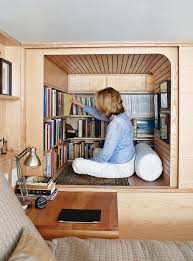Amazing gallery of interior design and decorating ideas of work space nook in dens/libraries/offices, girl's rooms, laundry/mudrooms. 29 Cozy And Comfy Reading Nook Space Ideas Tiny House Family Small Spaces Tiny House Living