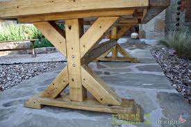This table is 96 inches in length and 42 inches in width. How To Build A Chunky X Farmhouse Table Pretty Handy Girl