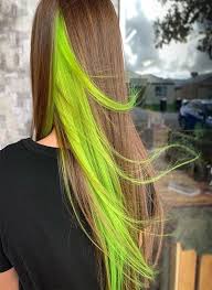 Awesome Green Hair With Hidden Yellow Hair Color Ideas Yellow Hair Color Hidden Hair Color Hair Color Underneath
