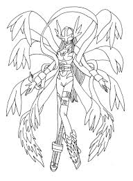 Angewoman Change Of Gatamon Coloring Page Coloring Pages Coloring Books Coloring Pages For Kids