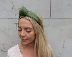 Khaki Green Sinamay Knot Fascinator Headband Turban Headpiece Races Wedding  Guest Olive Sage Green U11808