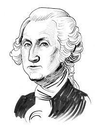 American president george washington. ink black and white drawing