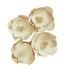 Darice Decor Kit Wall Natural Paper Flowers 4 Piece Darice Paper Flowers Paper Flower Wall Paper Flowers Wedding