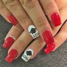 Graduation nails are essential components of your holiday look that is why there is a lot of to ease out your task, we suggest to your attention a compilation of trendiest graduation nail art ideas existing! 36 Graduation Nails Designs To Recreate For Your Big Day Graduation Nail Designs Graduation Nail Art Graduation Nails