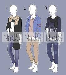 The classic feminine anime style, the original normal style, and of course the masculine way to draw an anime boy. Closed Casual Boy Fashion Adopt 2 By Nadiasyahda Anime Outfits Drawing Anime Clothes Clothing Sketches