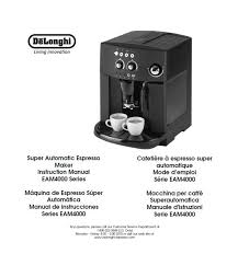 How long does delonghi descaling take? Delonghi Eam 4000b Owner S Manual Manualzz