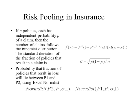 Risk Pooling In Insurance If N Policies Each Has Independent Probability P Of A Claim Then The Number Of Claims Follows The Binomial Distribution The Ppt Download