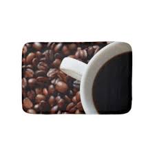 Coffee Beans Coffee Cup With Coffee Bathroom Mat Zazzle Com Coffee Cups Bathroom Mats Coffee Beans