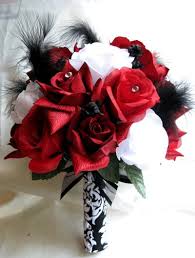 Red and black wedding flowers. Lovely Arrangement White Wedding Bouquets Silk Flower Centerpieces Black Bouquet