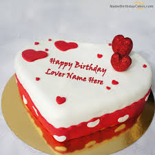 Boyfriend Design Romantic Unique Birthday Cake For Boyfriend Write Name On Ice Heart Birthday Cake For Lover Happy Birthday Wishes Special Birthday Cakes Heart Birthday Cake Birthday Cake Pictures