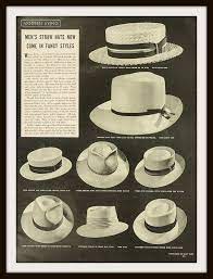 1939 Straw Hats Advertisement Vintage Hats By Vintageadsnprints Vintage Mens Fashion Mens Straw Hats Vintage Fashion Ads