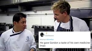 Gordon ramsay has built a sprawling entertainment empire based on dragging other people for their lack of talent in the kitchen, which might explain why it's so satisfying to see another chef dish it back to the shouty british. Tit For Tat Thai Chef Calls Gordon Ramsay S Dish A Disaster Tweeple Feel He Found His Match Trending News The Indian Express