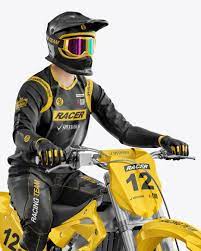Download Motocross Racing Kit Mockup In Vehicle Mockups On Yellow Images Object Mockups