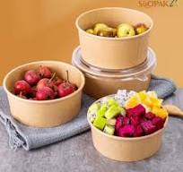 50oz/1500ml Kraft Paper Bowl - Sustainable and Sturdy Disposable Bowl for Hot and Cold Foods