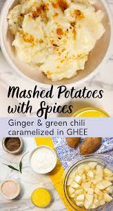 Spiced Mashed Potatoes With Ginger Ghee Recipe Tasty Vegetarian Recipes Ghee Recipe Vegetarian Appetizers