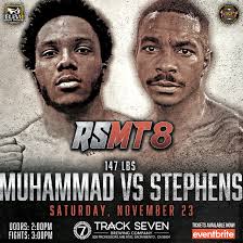 Khalipha Muhammad fights Michael Stephens in a 147 lbs match! These strong  fighters are both coming off wins in their last fight and are looking to  keep that momentum going! Sure to